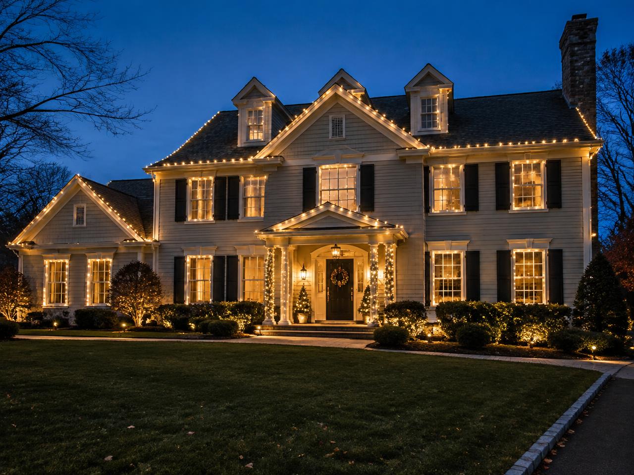 Illustrative christmas light installation design
